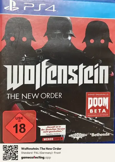 Wolfenstein: The New Order PlayStation 4, Germany box front