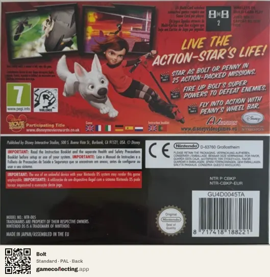 Bolt Nintendo DS, PAL box back