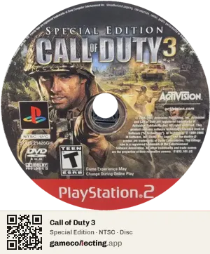 Call of Duty 3 PlayStation 2, NTSC disc