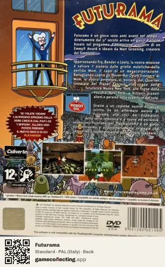 Futurama PlayStation 2, Italy box back