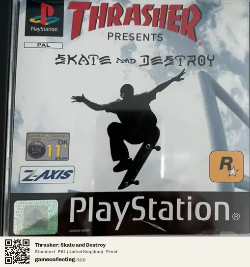 Thrasher: Skate and Destroy PlayStation, United Kingdom box front