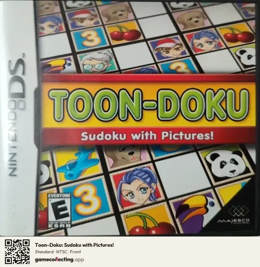 Toon-Doku: Sudoku with Pictures! Nintendo DS, NTSC box front