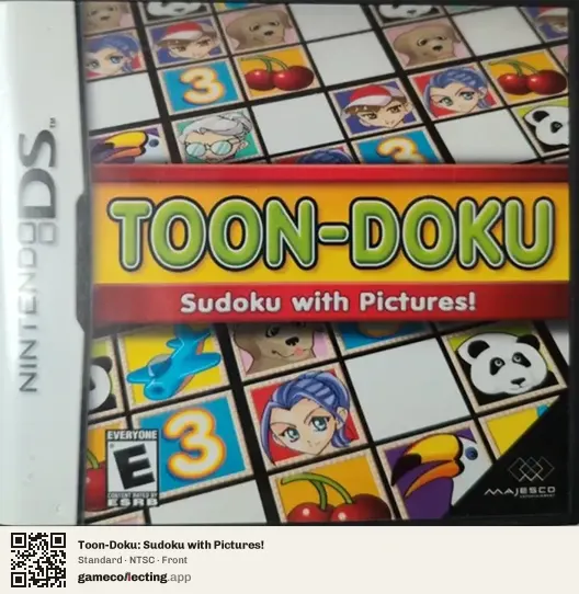 Toon-Doku: Sudoku with Pictures! Nintendo DS, NTSC box front