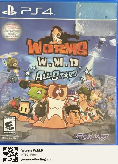 Worms W.M.D PlayStation 4, NTSC box front