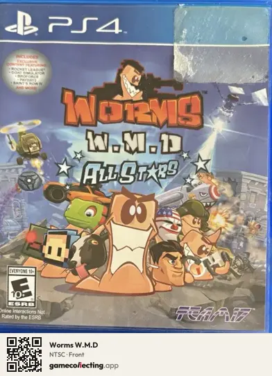 Worms W.M.D PlayStation 4, NTSC box front