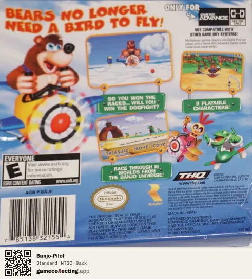 Banjo-Pilot Game Boy Advance, NTSC box back