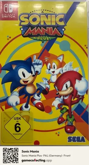 Sonic Mania Nintendo Switch, Germany box front