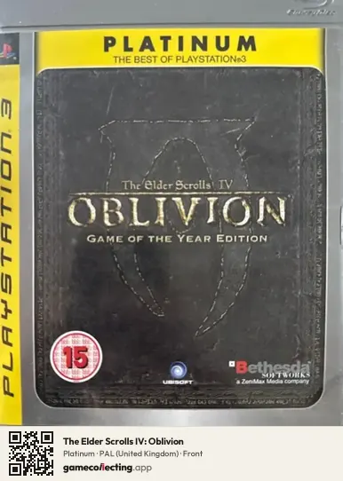 The Elder Scrolls IV: Oblivion PlayStation 3, United Kingdom box front