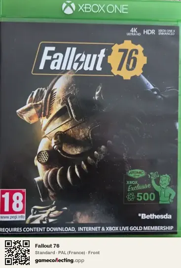 Fallout 76 Xbox One, France box front
