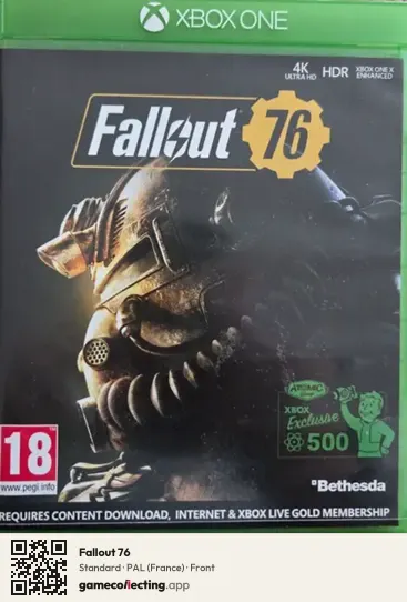 Fallout 76 Xbox One, France box front