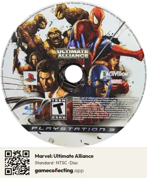 Marvel: Ultimate Alliance PlayStation 3, NTSC disc
