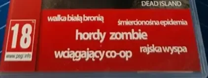 Dead Island, the PEGI square on its front