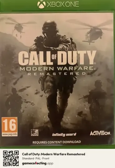 Call of Duty: Modern Warfare Remastered Xbox One, PAL box front