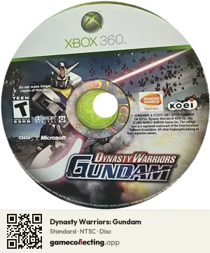 Dynasty Warriors: Gundam Xbox 360, NTSC disc