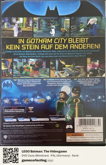 LEGO Batman: The Videogame Computer, Germany box back