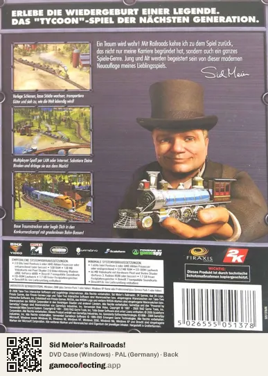 Sid Meier's Railroads! Computer, Germany box back
