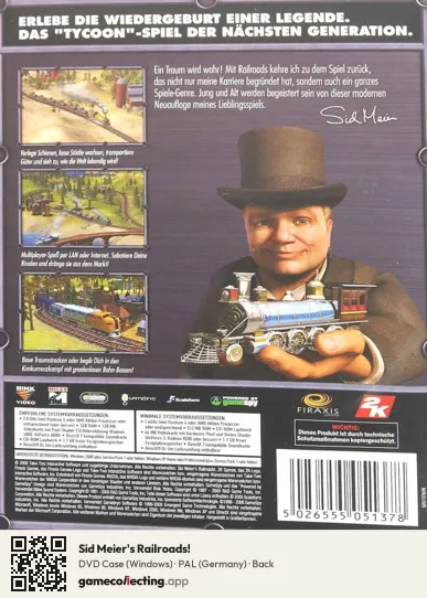Sid Meier's Railroads! Computer, Germany box back