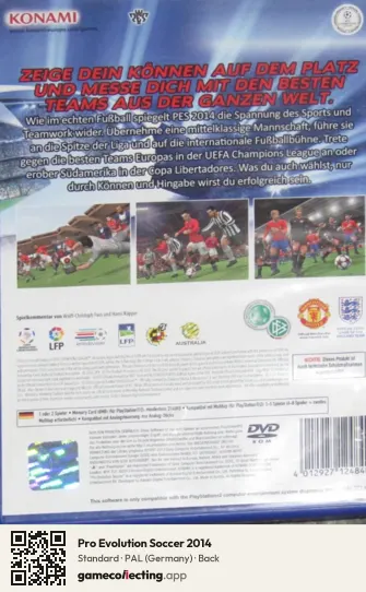 Pro Evolution Soccer 2014 PlayStation 2, Germany box back