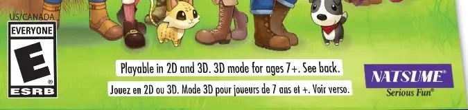 Harvest Moon: Skytree Village, the ESRB box on its front