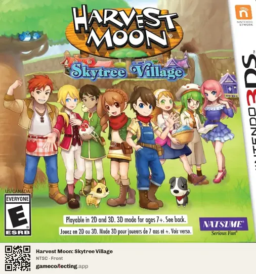 Harvest Moon: Skytree Village Nintendo 3DS, NTSC box front