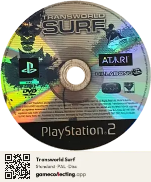 Transworld Surf PlayStation 2, PAL disc