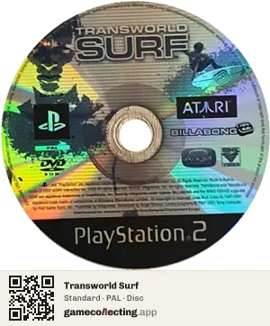 Transworld Surf PlayStation 2, PAL disc