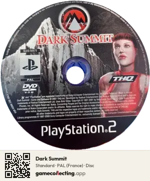 Dark Summit PlayStation 2, PAL disc