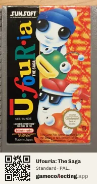 Ufouria: The Saga Nintendo Entertainment System, PAL cartridge label