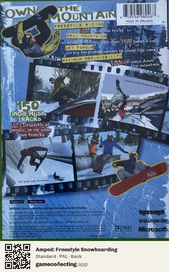 Amped: Freestyle Snowboarding Xbox, PAL box back