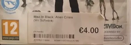 MIB: Alien Crisis, the PEGI square on its front