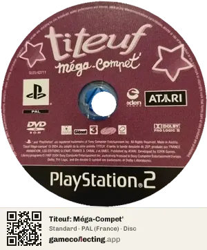 Titeuf: Méga-Compet' PlayStation 2, PAL disc