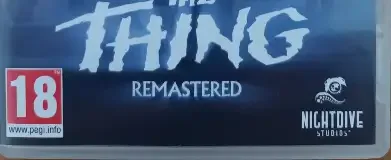 The Thing: Remastered, the PEGI square on its front
