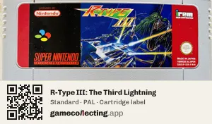 R-Type III: The Third Lightning Super Nintendo Entertainment System, PAL cartridge label