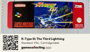 R-Type III: The Third Lightning Super Nintendo Entertainment System, PAL cartridge label