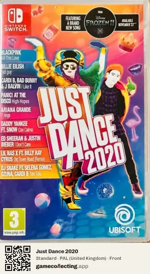Just Dance 2020 Nintendo Switch, United Kingdom box front
