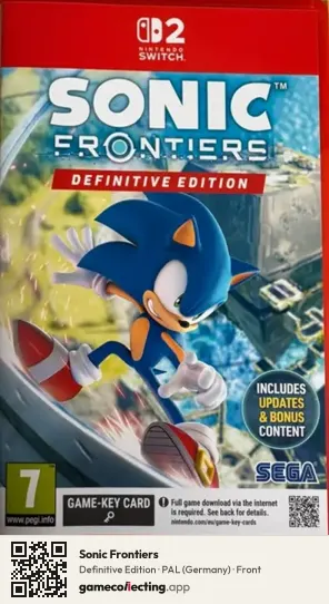 Sonic Frontiers Nintendo Switch 2, Germany box front
