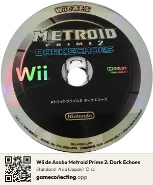 Wii de Asobu Metroid Prime 2: Dark Echoes Nintendo Wii, Asia disc