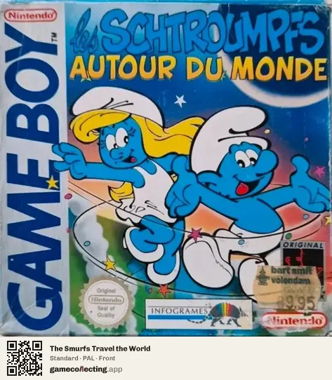 The Smurfs Travel the World Game Boy, PAL box front