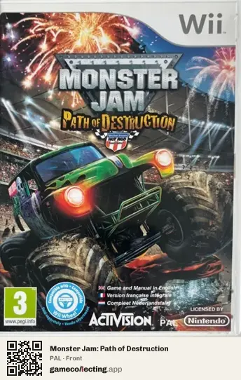 Monster Jam: Path of Destruction Nintendo Wii, PAL box front
