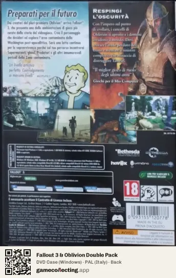 Fallout 3 & Oblivion Double Pack Computer, Italy box back