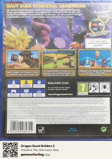 Dragon Quest Builders 2 PlayStation 4, Germany box back