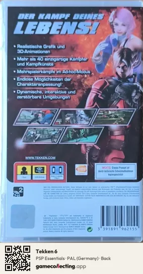 Tekken 6 PlayStation Portable, Germany box back