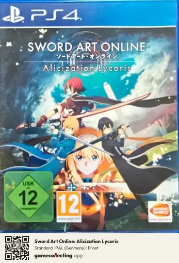 Sword Art Online: Alicization Lycoris PlayStation 4, Germany box front