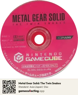 Metal Gear Solid: The Twin Snakes Nintendo GameCube, Asia disc