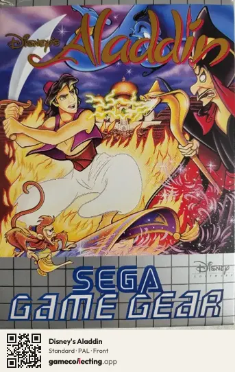 Disney's Aladdin Sega Game Gear, PAL box front