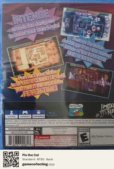 Pix the Cat PlayStation 4, NTSC box back