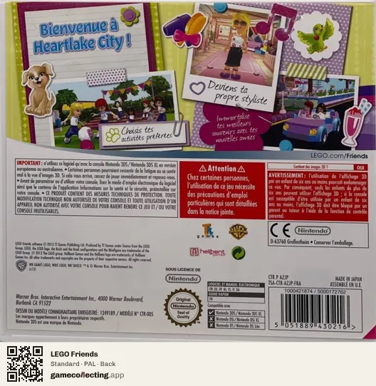 LEGO Friends Nintendo 3DS, PAL box back