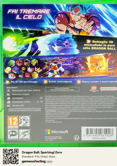 Dragon Ball: Sparking! Zero Xbox Series X, Italy box back