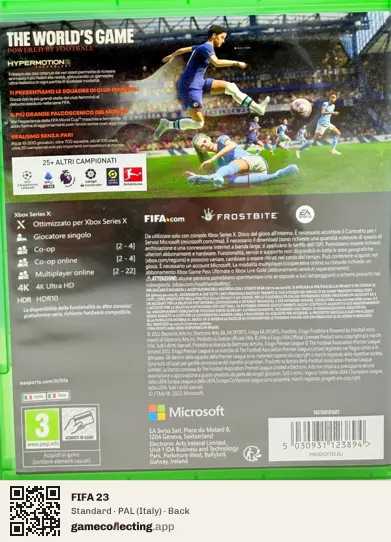 FIFA 23 Xbox Series X, Italy box back