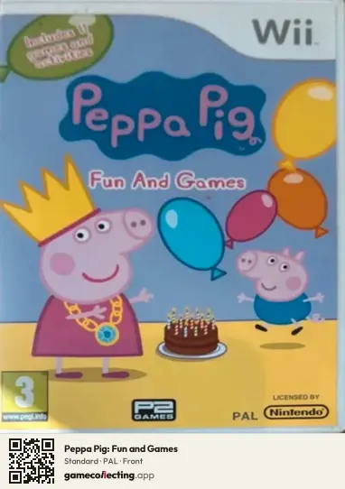 Peppa Pig: Fun and Games Nintendo Wii, PAL box front